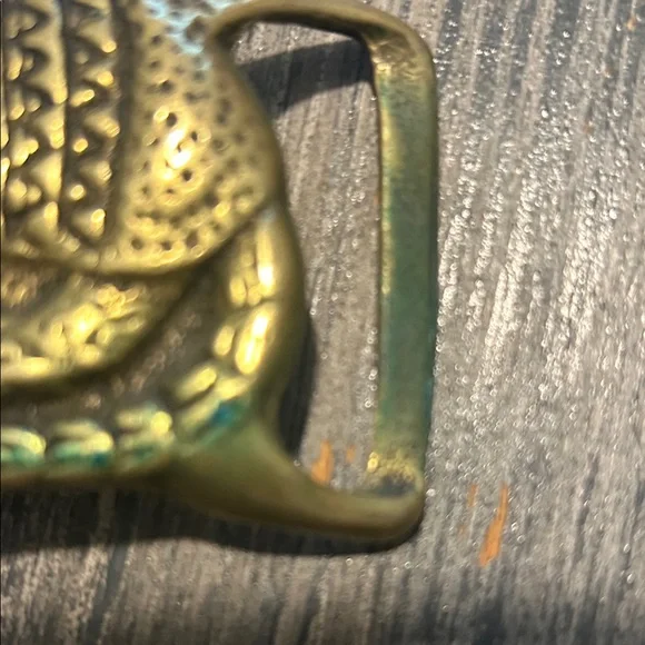 Vintage 1970’s Solid Brass Armadillo Belt Buckle -